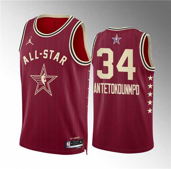 Men's 2024 All-Star #34 Giannis Antetokounmpo Crimson Stitched Basketball Jersey,We sell and wholesale Men's 2024 All-Star #34 Giannis Antetokounmpo Crimson Stitched Basketball Jersey on line form chian!